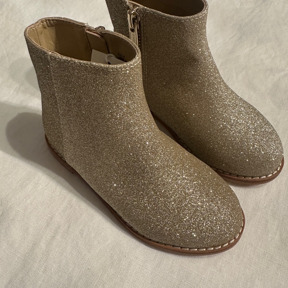 Sparkly Gold Ankle Boots